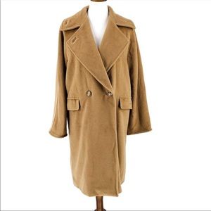 Maxmara brown cashmere wool blend double breadted coat